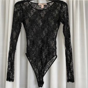 Forever 21 Sheer Lace Bodysuit
